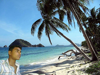 sea shore, sea, paradise, nature, people HD wallpaper