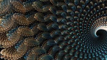 Blue Brown Spiral Feather Pattern Abstraction Abstract HD wallpaper