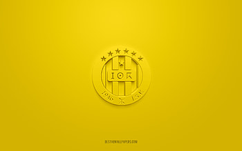 JS Kabylie, creative 3D logo, yellow background, Algerian football club, Ligue Professionnelle 1, Tizi Ouzou, Algeria, 3d art, football, JS Kabylie 3d logo HD wallpaper