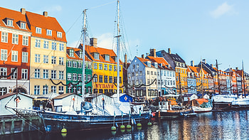 Port city vibes, Waterfront serenity, Colorful facades, Relaxed atmosphere HD wallpaper