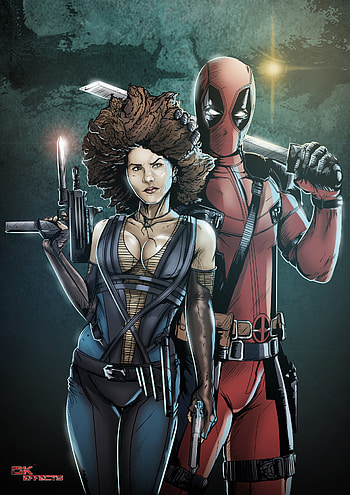 Domino, Deadpool, Artstation, Deadpool and Domino HD phone wallpaper