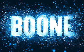 Happy Birtay Boone, , blue neon lights, Boone name, creative, Boone Happy Birtay, Boone Birtay, popular american male names, with Boone name, Boone HD wallpaper