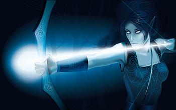 Ranger, blue, kill, attack, video games, girl, bow HD wallpaper