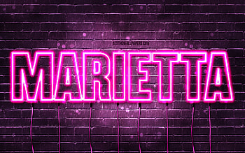 Marietta, , with names, female names, Marietta name, purple neon lights, Marietta Birtay, Happy Birtay Marietta, popular italian female names, with Marietta name HD wallpaper