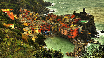 Vernazza, Amalfi Coast, Italy, mediterranean, sea, coast, village HD wallpaper