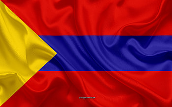 Flag of Pasto, , silk texture, Pasto, Colombian city, Pasto flag, Colombia HD wallpaper
