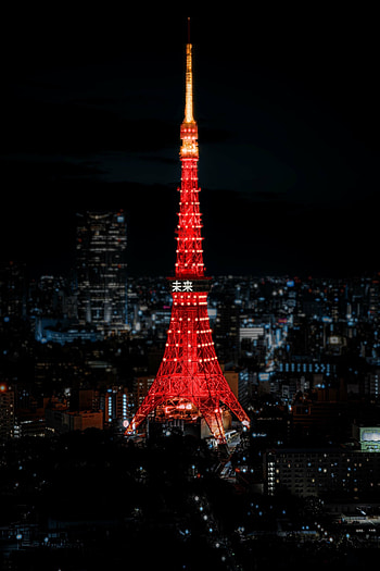 Tokyo Tower, Chinese New Year celebration, Vibrant lights, Tokyo landmark HD phone wallpaper