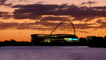 Sunset view, Wembley Stadium HD wallpaper