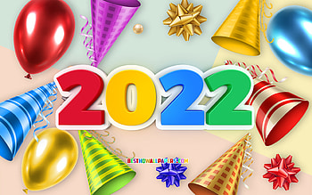 2022 New Year, Balloons 2022 background, Happy New Year 2022, holiday background, 2022 concepts, 2022 background, New 2022 Year HD wallpaper