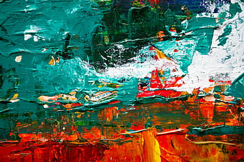 Colorful abstract acrylic painting with bold brush strokes, ideal for modern art lovers. HD wallpaper