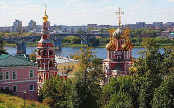 Nizhny Novgorod, Russia, river, houses, church, Russia, city HD wallpaper