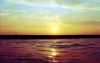 Nature, Sunset, Sea, Pier HD wallpaper