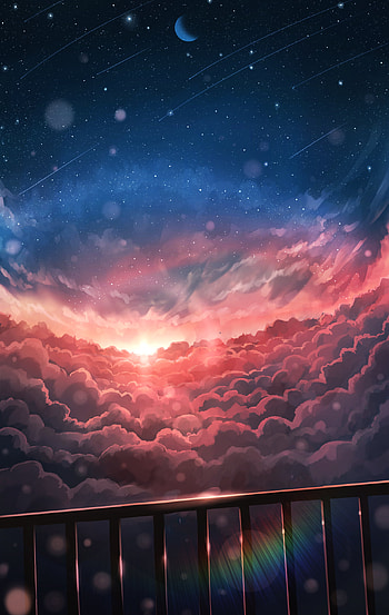 Sky, Art, Clouds, Glare, Shine, Light, Flash HD phone wallpaper