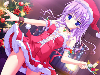 Christmas night, sexy, girl, anime, christmas HD wallpaper