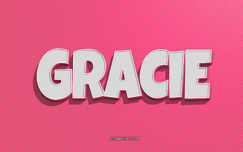 Gracie, pink lines background, with names, Gracie name, female names, Gracie greeting card, line art, with Gracie name HD wallpaper
