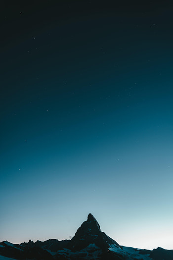 Nature, Stars, Rock, Mountain, Silhouette, Starry Sky HD phone wallpaper