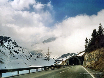austria2, winter, tunnel, nature, mountain HD wallpaper
