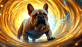 French Bulldog in Stunning Ultra, french bulldog, dog, fantasy, portal, magical HD wallpaper