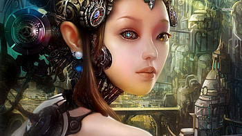 cyborg woman, cyborg, ab, fantasy, pretty HD wallpaper