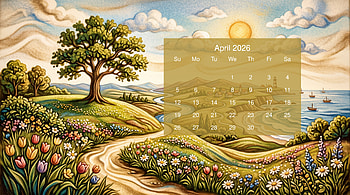 April 2026 — Spring Meadow Calendar, April 2026 Calendar HD wallpaper