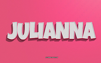 Julianna, pink lines background, with names, Julianna name, female names, Julianna greeting card, line art, with Julianna name HD wallpaper