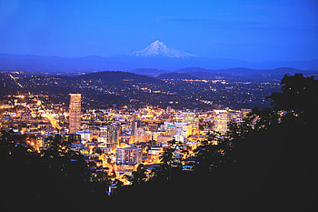 Portland Oregon Skyline, Hood, Portland Oregon HD wallpaper