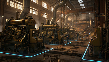 Engine Room Majesty —, Factory, Machine HD wallpaper