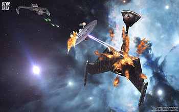 Star Trek Space Battle USS Enterprise 1701 Versus K'tinga Battlecruiser. Star Trek HD wallpaper