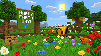 Minecraft Earth Day Quad — Save the Bees, Video Game HD wallpaper