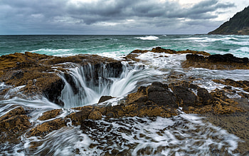 Thor's Well, Nature, Waves, Oceans, Sea Holes HD wallpaper