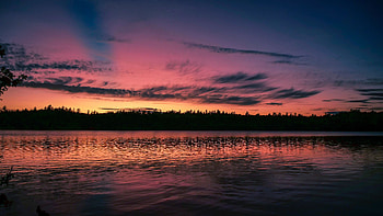 Nature, Sunset, Sky, Clouds, Horizon, Lake HD wallpaper