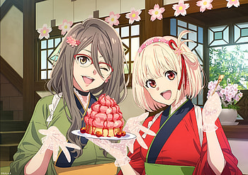 Anime, Lycoris Recoil, Chisato Nishikigi, Mizuki Nakahara HD wallpaper