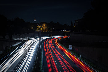 Cities, Night, Road, Turn, Movement, Traffic, Backlight, Illumination HD wallpaper