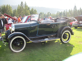 1931 Ford Model A , headlights, black, graphy, wire wheels, Ford HD wallpaper