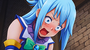 Konosuba - Aqua in Funny Despair, KonoSuba - God’s Blessing On This Wonderful World!!, Aqua (KonoSuba), Funny, Anime Girl HD wallpaper