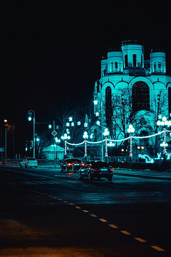 Lighting, Cities, Cars, Traffic, Movement, Night City, Illumination, Street HD phone wallpaper