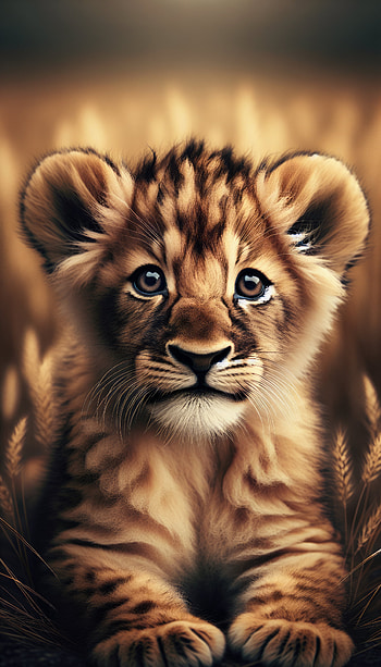 Majestic Lion Cub, lion, cub, Animal, Wildlife HD phone wallpaper