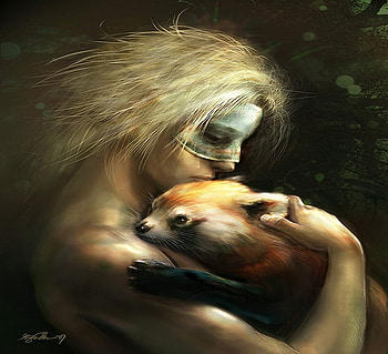 FANTASY, fantay, men, kiris, panda HD wallpaper