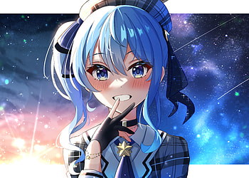 Hoshimachi Suisei, hololive, Hoshimachi Suisei, Anime, Virtual Youtuber HD wallpaper