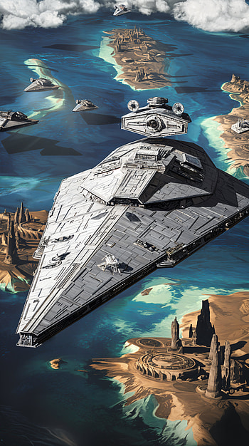 Galactic Voyage: Star Destroyer , spaceship, Sci Fi, ocean, fantasy HD phone wallpaper