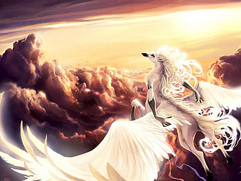 Pegasus, wings, horses, fantasy, sky, gold HD wallpaper