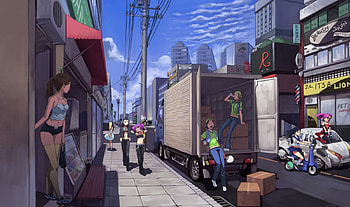 The City, buildings, sky, anime, cities HD wallpaper