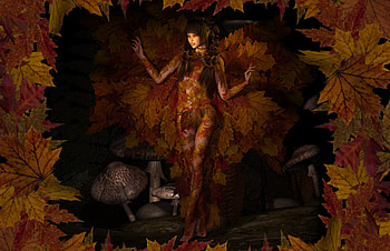 Autumn Elf, autumn, elf, fantasy, 3d HD wallpaper