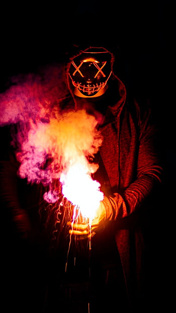 Fire Attitude, Smoke, Background HD phone wallpaper