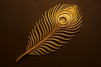 Regal Golden Peacock Feather — HD wallpaper