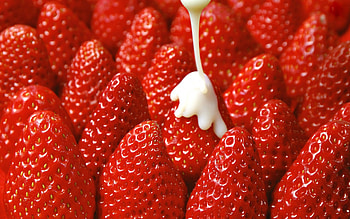 Strawberries and Cream, Delicious, Cream, Strawberries, Food HD wallpaper