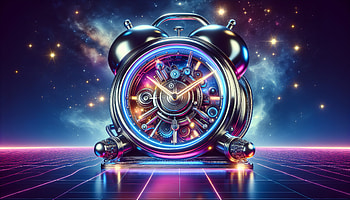 Futuristic Alarm Clock, alarm clock, neon lights, cosmic, futuristic design HD wallpaper