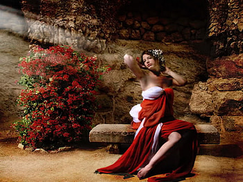dawn, dreaming, lady, lonely, red HD wallpaper