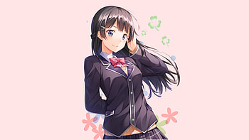 Beautiful eyes, Tsukino Mito, Virtual YouTuber, anime girl HD wallpaper