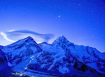 Base Camp Lights Mount Everest , mountains, nature HD wallpaper